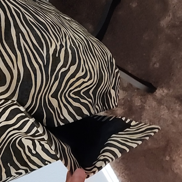 Linda Allard Ellen Tracy Womens Gold & Black Zebra Print Button Front Coat Sz 12 - Picture 6 of 10